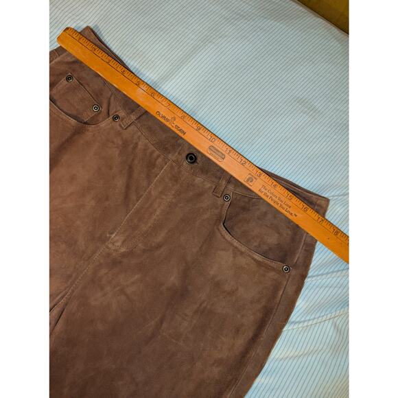 Vintage Talbots Leather Suede pants Women's Size 12 Large Wide Leg - Picture 6 of 8